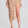 Bottoms*Retrofete Mirage Embellished Skirt Gold Seashell