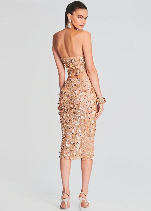 Bachelorette Party*Retrofete Mirage Embellished Skirt Gold Seashell