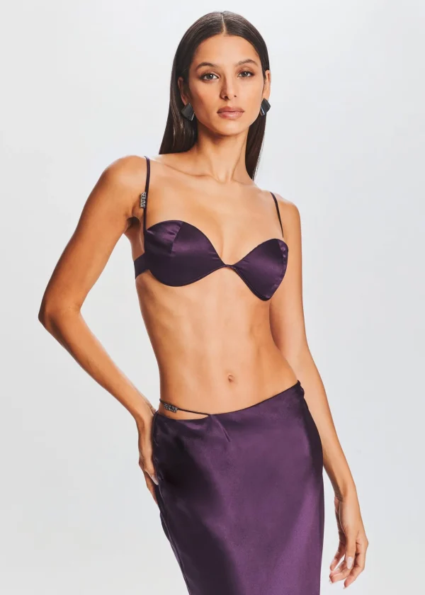 Day to Night*Retrofete Monet Silk Bra Eggplant