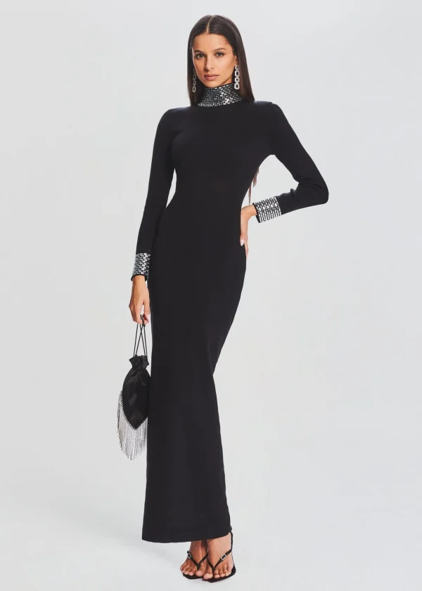 Gowns*Retrofete Monroe Embellished Knit Dress Black