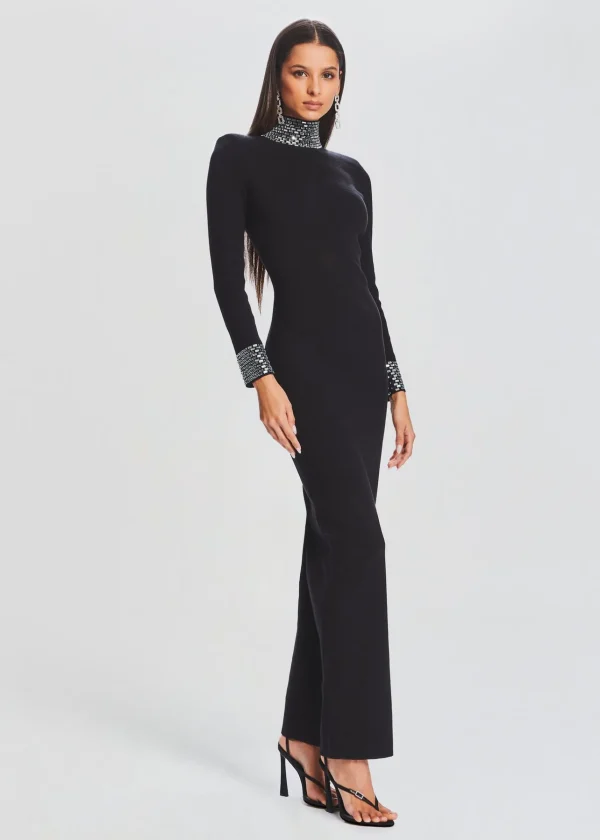 Gowns*Retrofete Monroe Embellished Knit Dress Black
