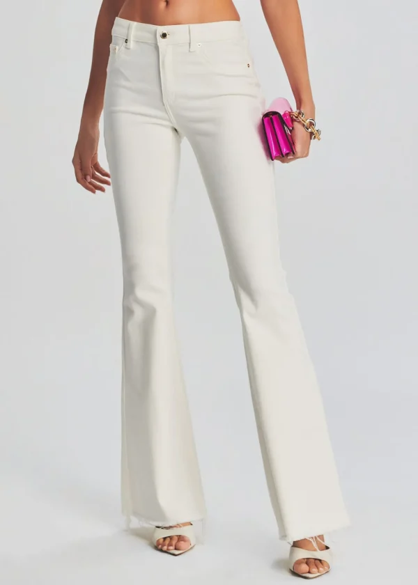 Bottoms*Retrofete Moore Mid Rise Flare Jean Washed White