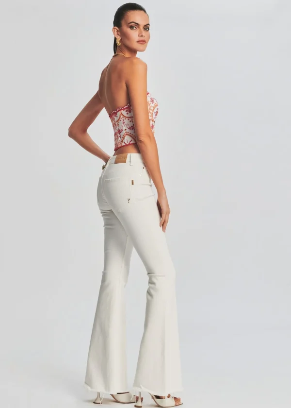 Bottoms*Retrofete Moore Mid Rise Flare Jean Washed White