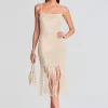 RETROFÊTE*Retrofete Nalu Sequin Crochet Dress Iridescent Ivory