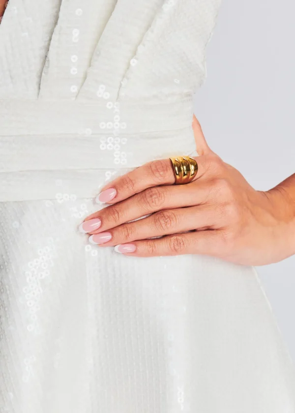 Guest Of*Retrofete Natasha Sequin Dress White/Sequin