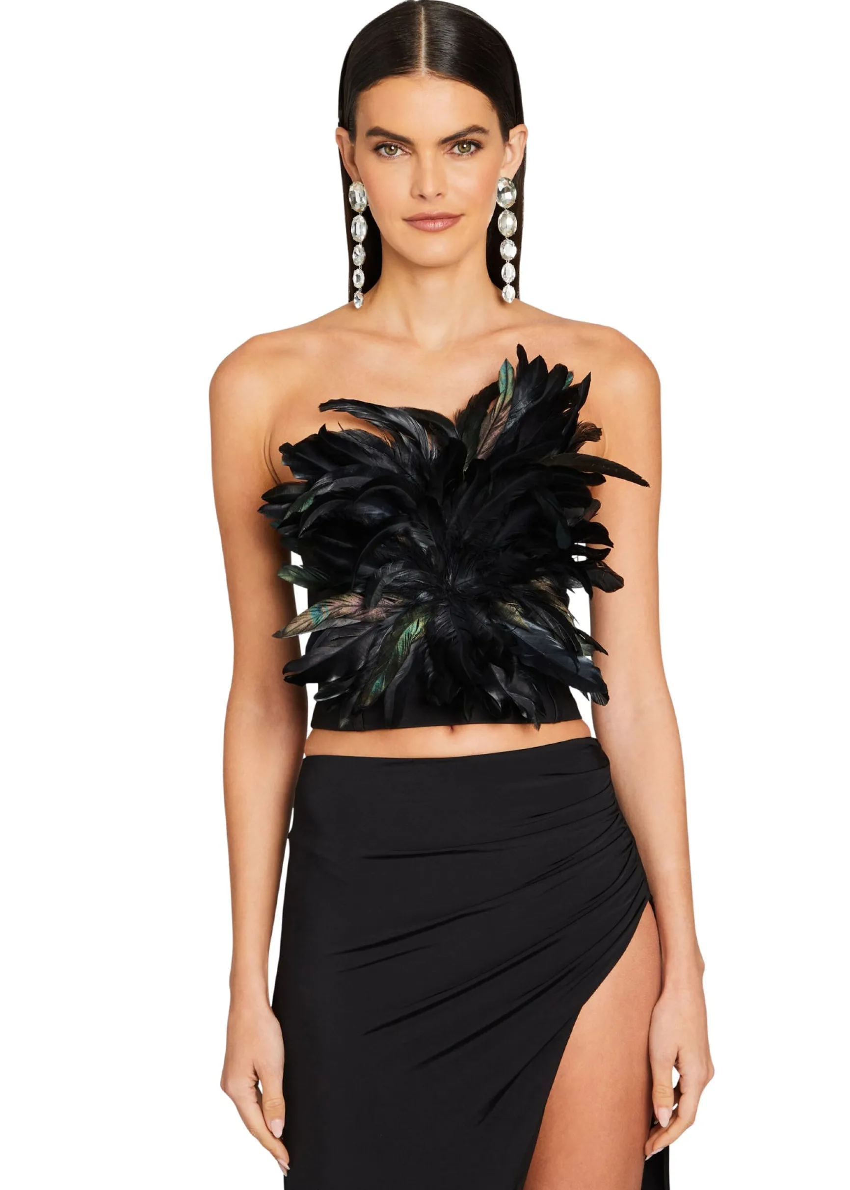 nicki_feather_top_0.webp Guest Of*Retrofete Nicki Feather Top Black
