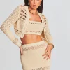 Tops*Retrofete Nico Knit Crochet Cardigan Ivory/Gold