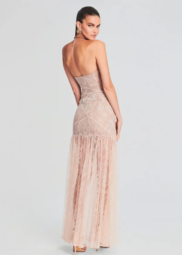 The Destination Bride*Retrofete Nicole Lace Dress Dusty Peach