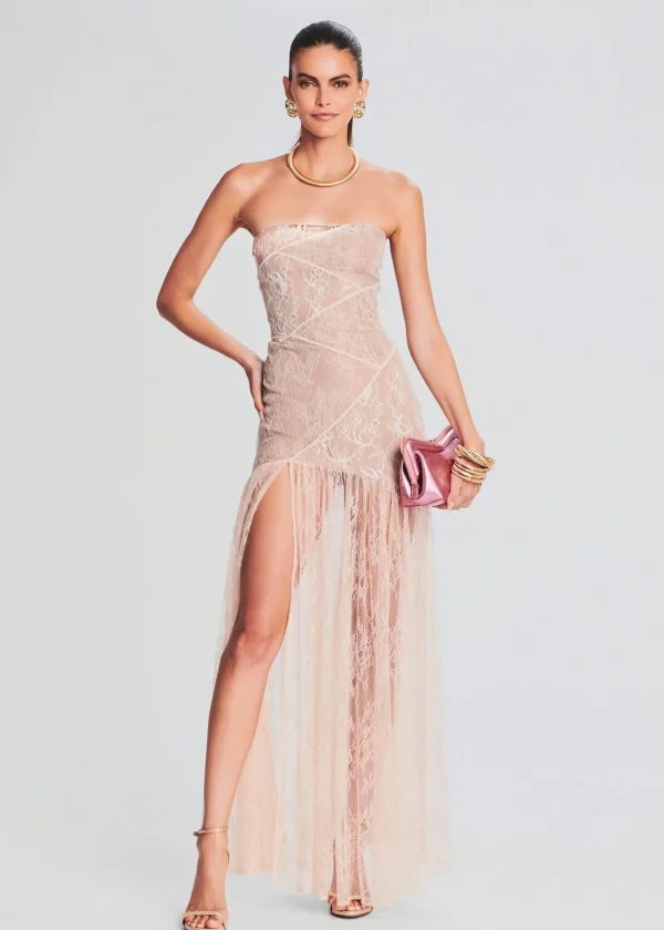 Honeymoon Looks*Retrofete Nicole Lace Dress Dusty Peach