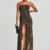Guest Of*Retrofete Nicole Silk Chiffon Dress Tiger Stripe