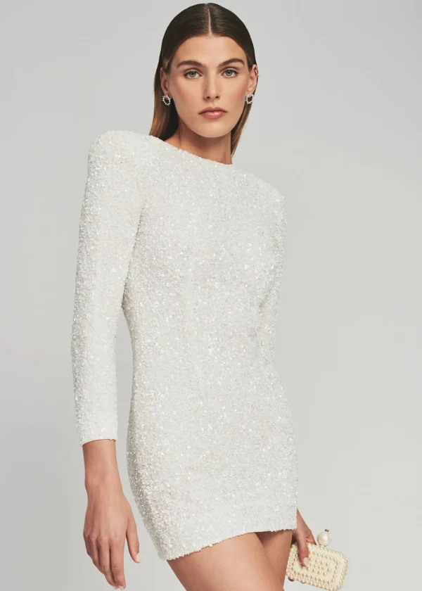 Bridal Shower*Retrofete Nikki Sequin Dress White