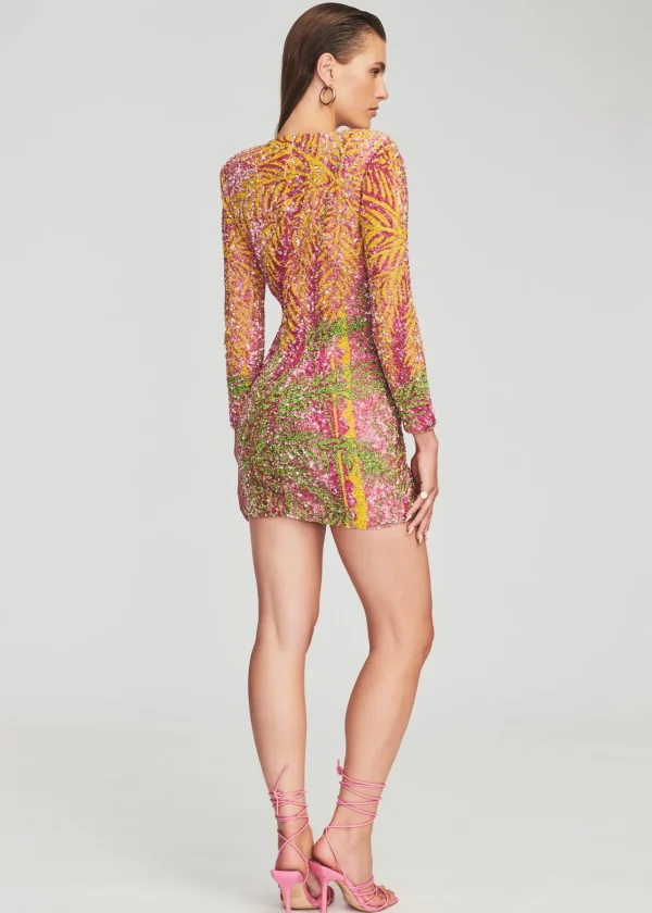 Dresses*Retrofete Nikki Sequin Palm Dress Tropical Palm