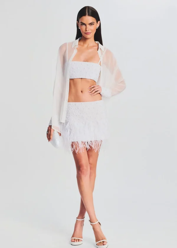Subtle Shimmer*Retrofete Nikos Top White Pearl