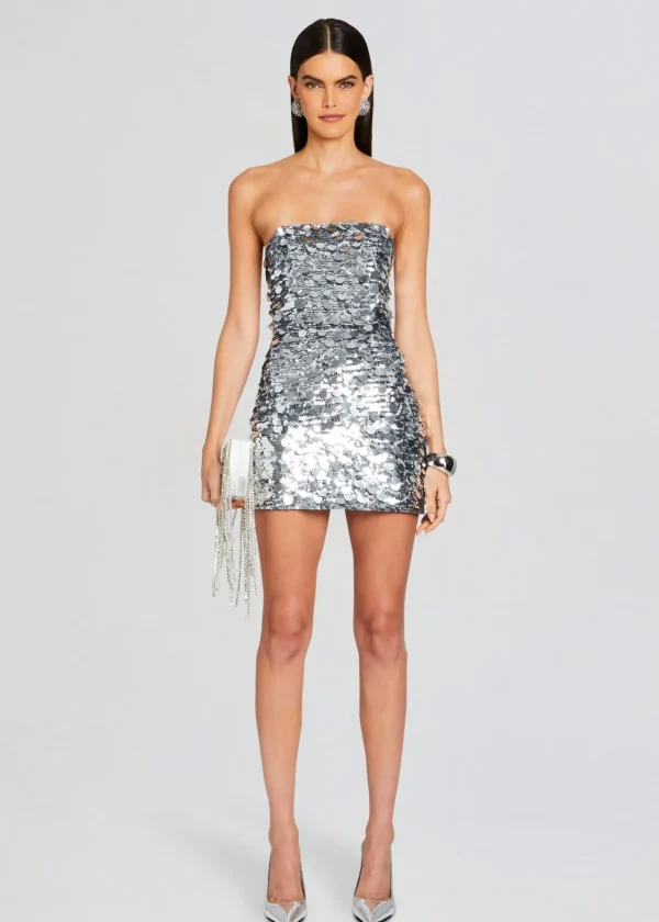 Subtle Shimmer*Retrofete Nolia Sequin Embellished Dress Silver