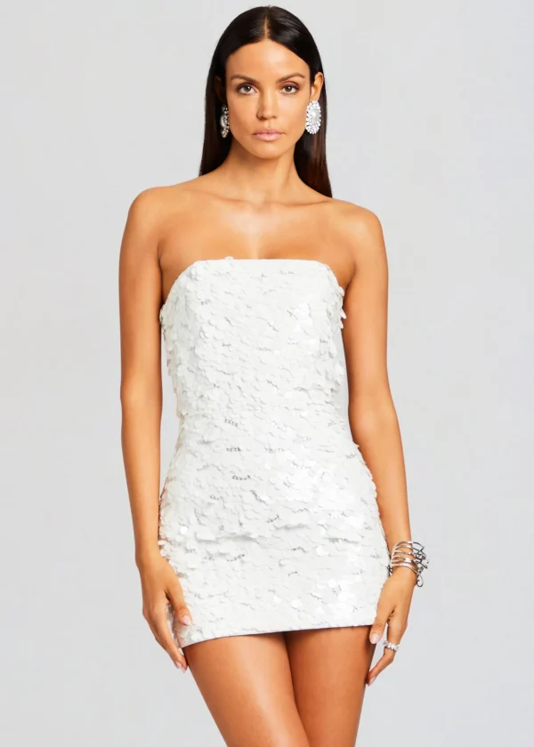 Subtle Shimmer*Retrofete Nolia Sequin Embellished Dress White