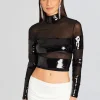 Tops*Retrofete Nyx Sequin Top Black