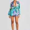 Resort '24*Retrofete Ocean Mini Dress Turquoise