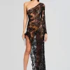 Sheer Bliss*Retrofete Olimpia Embellished Lace Dress Black