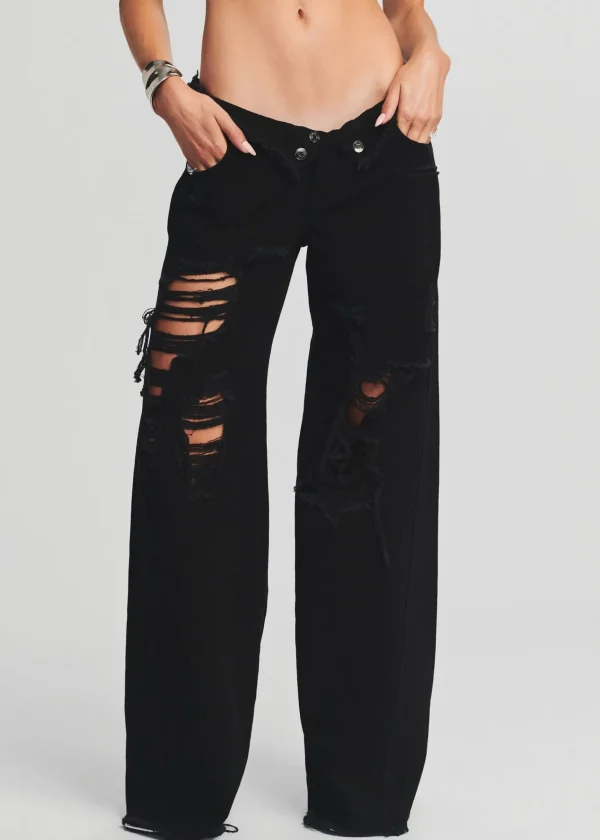 Bottoms*Retrofete Ollie Wide Leg Jean Stone Black