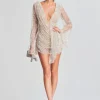 Dresses*Retrofete Opal Crystal Embellished Dress White with Silver