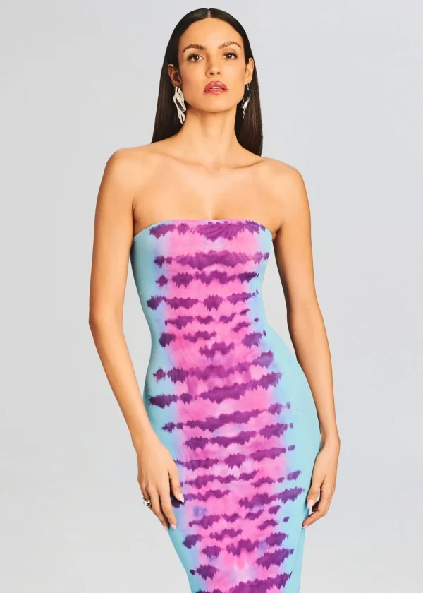 Maxi*Retrofete Opal Long Dress Turquoise and Pink