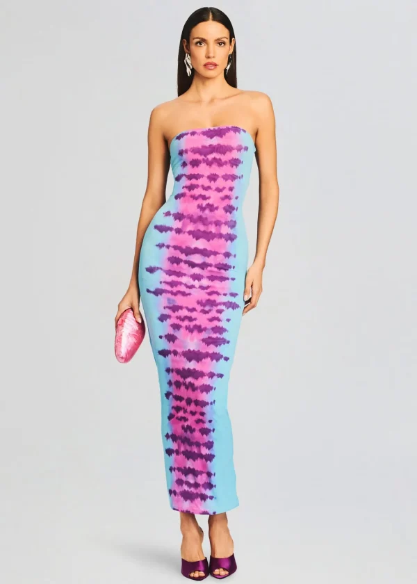 Maxi*Retrofete Opal Long Dress Turquoise and Pink