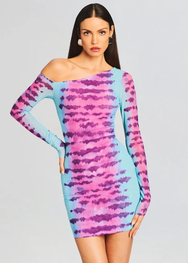 Mini*Retrofete Opal Short Dress Turquoise and Pink