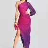 Guest Of*Retrofete Paige Long Dress Pink and Purple