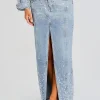 RETROFÊTE*Retrofete Palermo Embellished Denim Skirt Tresca