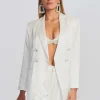 The Destination Bride*Retrofete Pandora Blazer White W/ Crystal Button