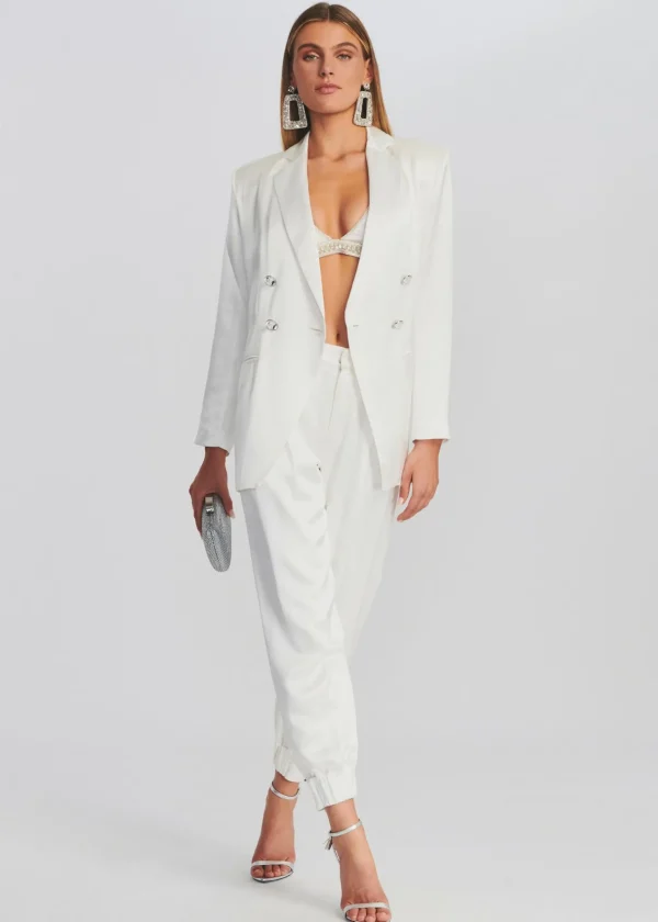 Honeymoon Looks*Retrofete Pandora Blazer White W/ Crystal Button