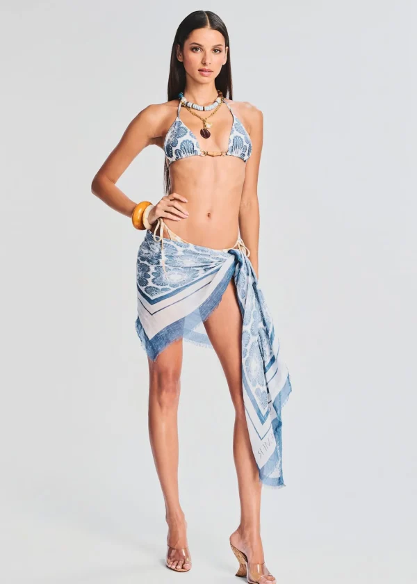 Swim*Retrofete Pareo Blue Flowers