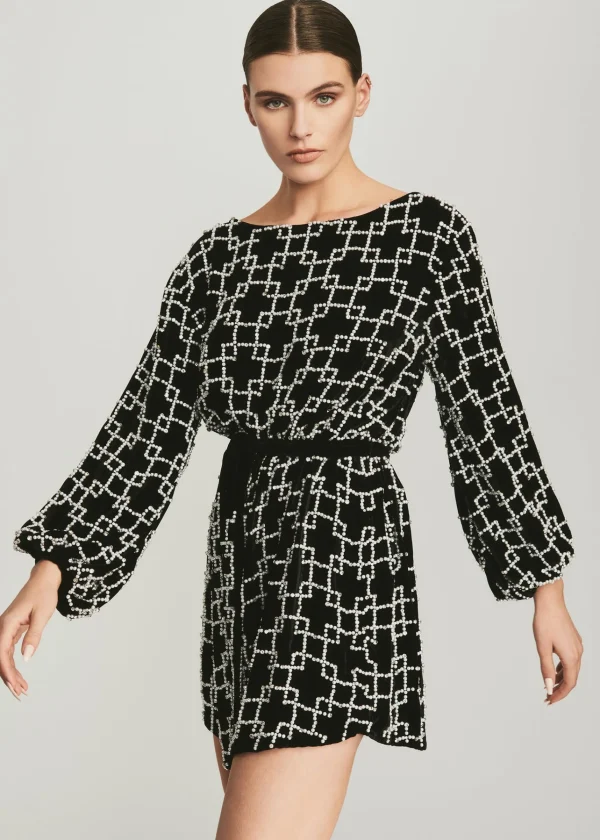 RETROFÊTE*Retrofete Grace Dress Pearl Grid