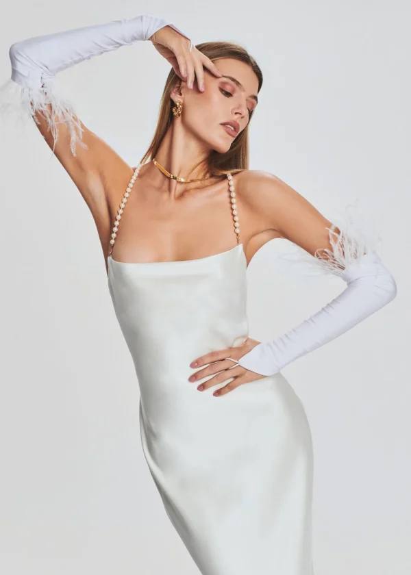 Accessories*Retrofete Penny Feather Gloves White