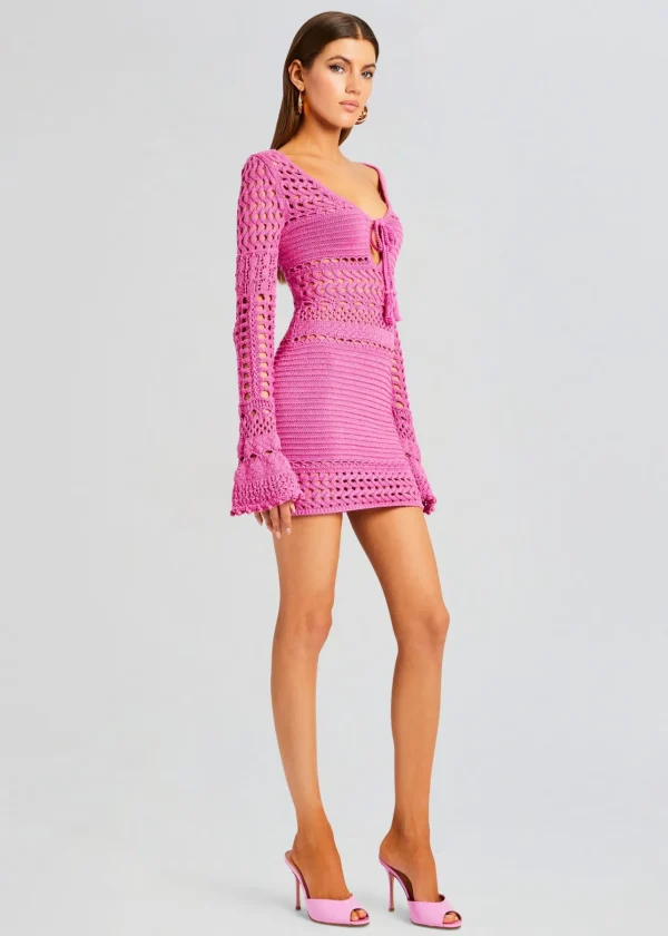 Spring Knits*Retrofete Peony Knit Crochet Dress Paradise Pink