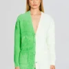 Resort '24*Retrofete Pepper Fuzzy Cardigan Pistachio/Cream
