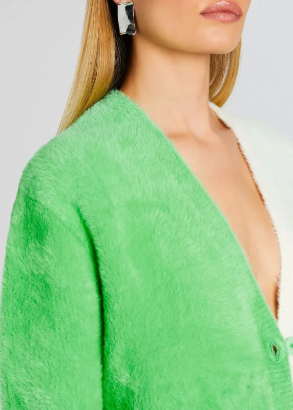 Tops*Retrofete Pepper Fuzzy Cardigan Pistachio/Cream