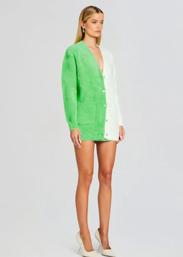Resort '24*Retrofete Pepper Fuzzy Cardigan Pistachio/Cream