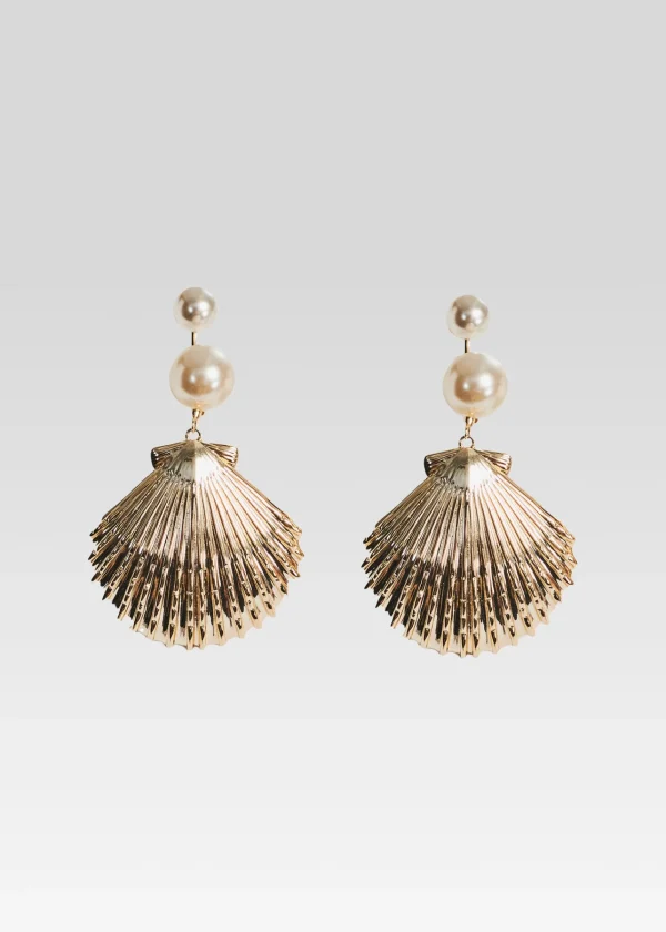 RETROFÊTE*Retrofete Perla Earrings Shiny Gold/White