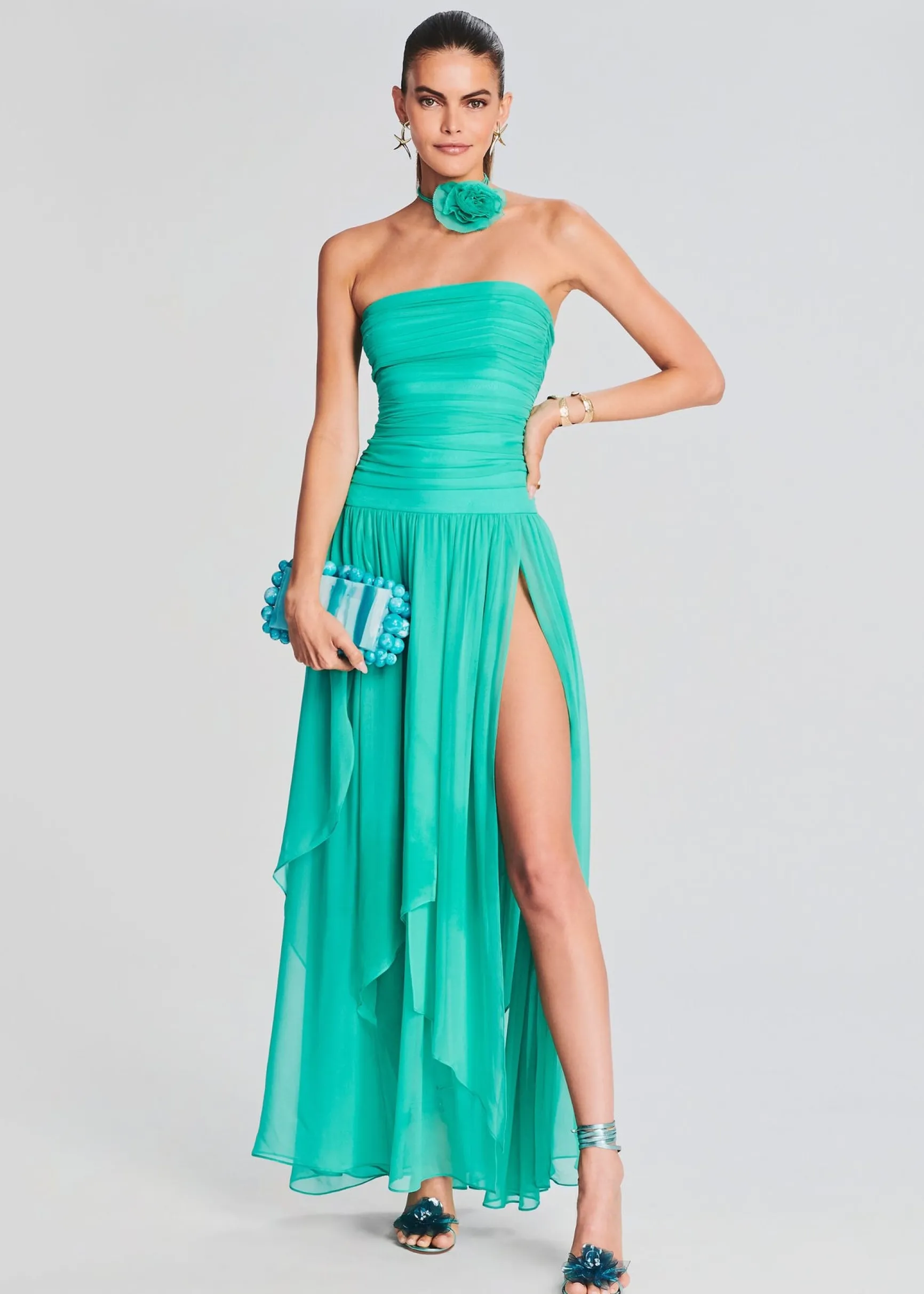 perola_silk_chiffon_dress_0-2.webp RETROFÊTE*Retrofete Perola Silk Chiffon Dress Sea Foam