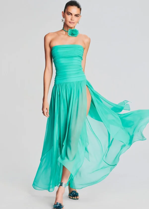 Bridal Party*Retrofete Perola Silk Chiffon Dress Sea Foam