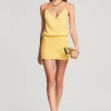 Final Sale*Retrofete Petra Embellished Silk Chiffon Dress Yellow