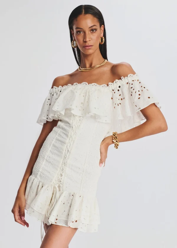 Bachelorette Party*Retrofete Pia Short Dress White Fruition