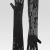 Accessories*Retrofete Plaza Sequin Knit Gloves Black