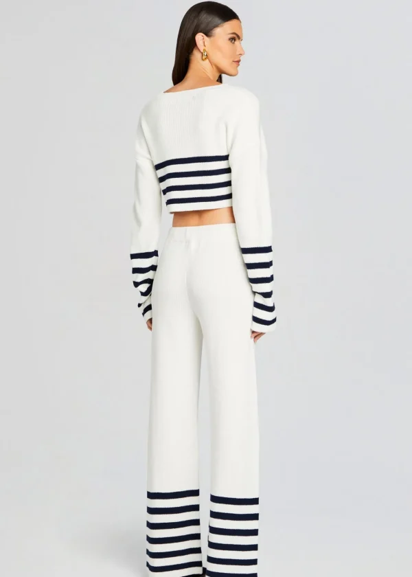 Bottoms*Retrofete Poe Knit Pant White/ Navy