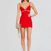 Subtle Shimmer*Retrofete Polly Dress Fiery Red/Silver