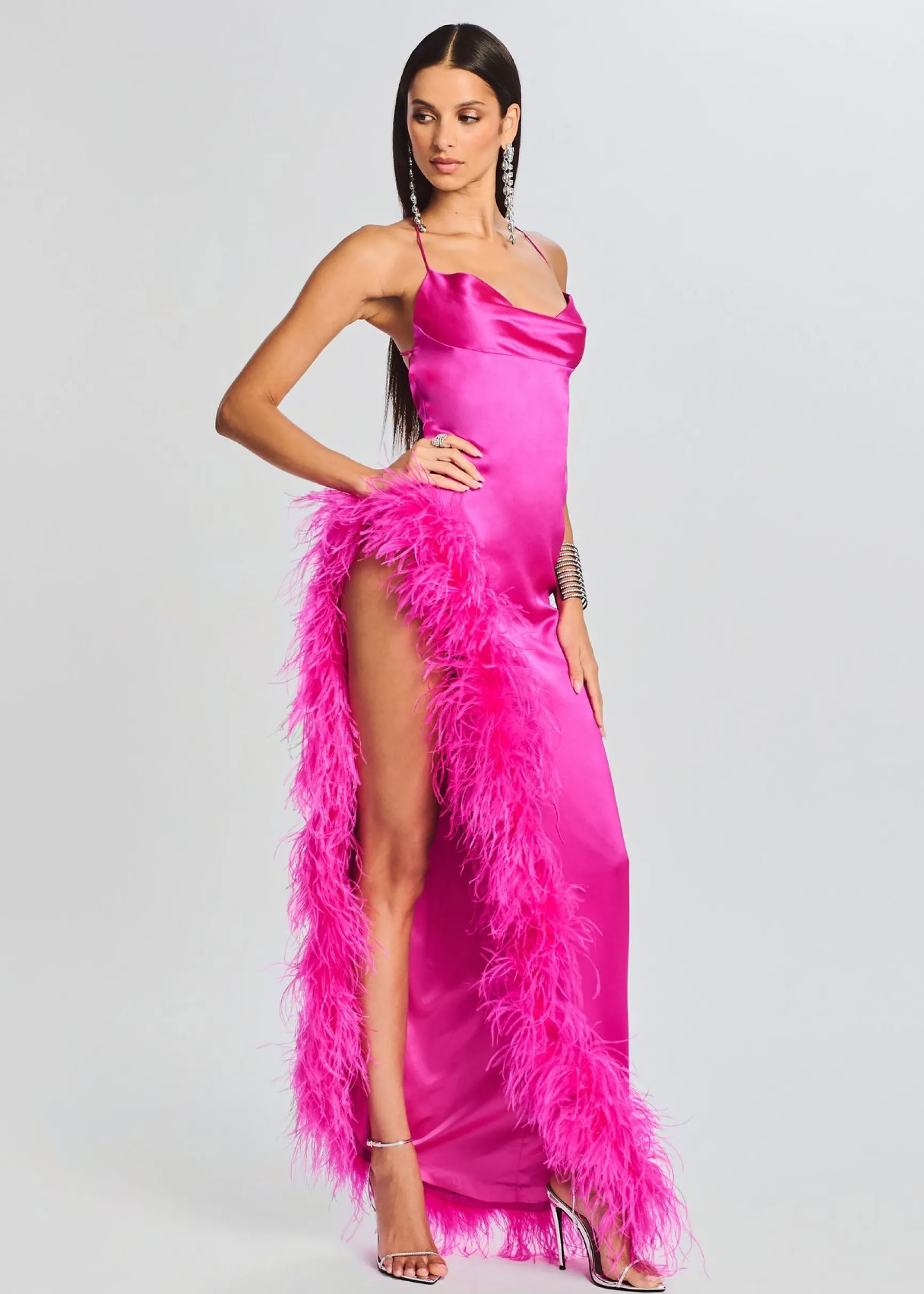 priscilla_feather_dress_2-6.webp Guest Of*Retrofete Priscilla Feather Dress Neon Pink
