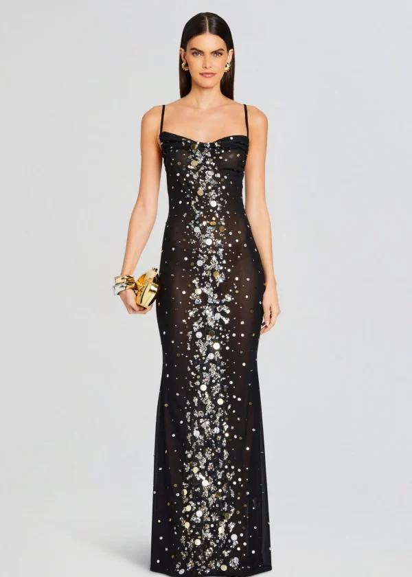 Exclusively Ours*Retrofete Rainey Embellished Dress Black/Silver Gold