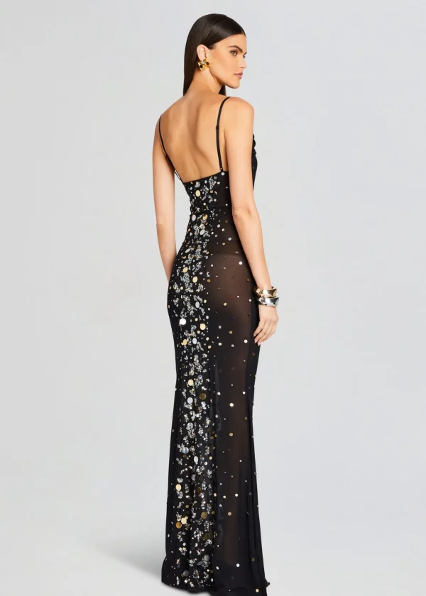 Trending*Retrofete Rainey Embellished Dress Black/Silver Gold