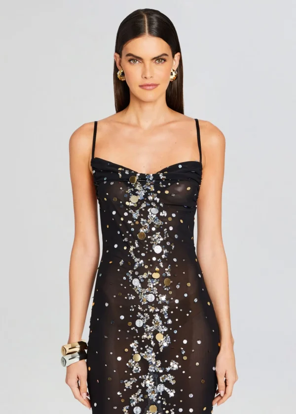 Maxi*Retrofete Rainey Embellished Dress Black/Silver Gold
